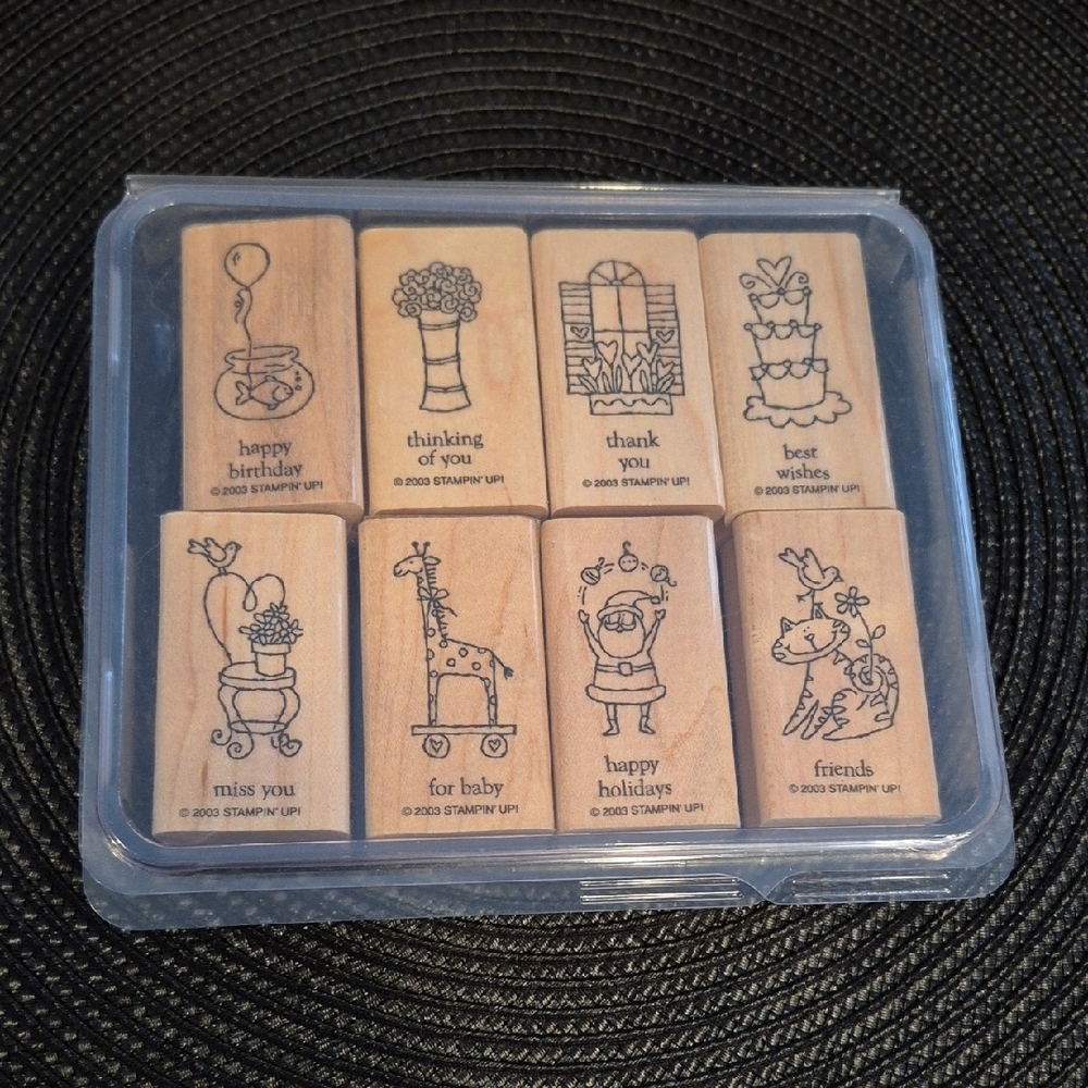STAMPIN' UP! Retired 2003 'Little Hellos' Stamp Set, Set of 8 Stamps